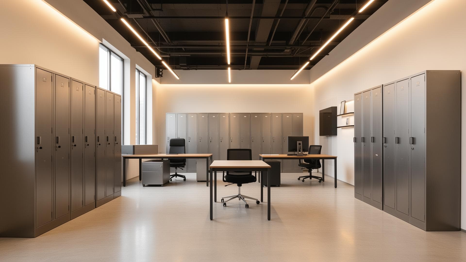 Modern metal cabinet showroom